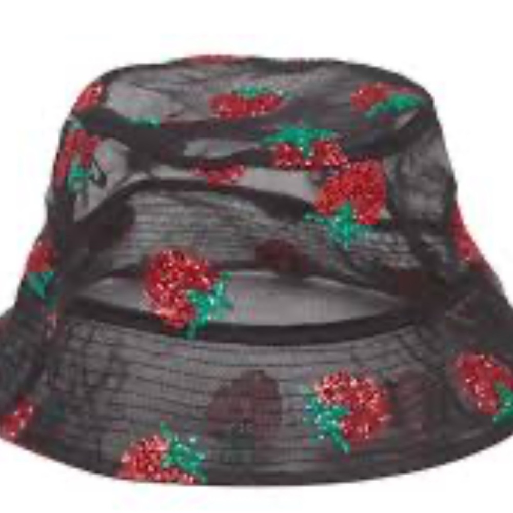 Lirika Matoshi Strawberry Print Bucket Hat